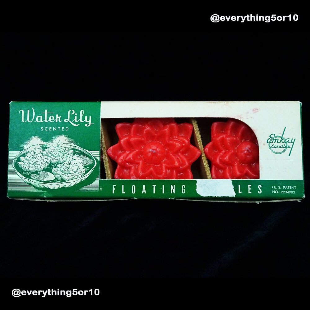 1960s New Emkay Floating Candles Water Lily Muench-Kreuzer Syracuse USA 3 pc set